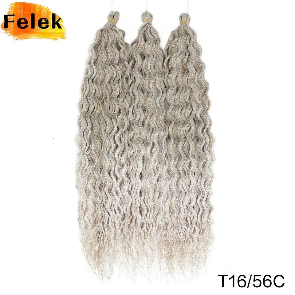 3Pcs Synthetic Ariel Water Wave Twist Curl Braiding Hair