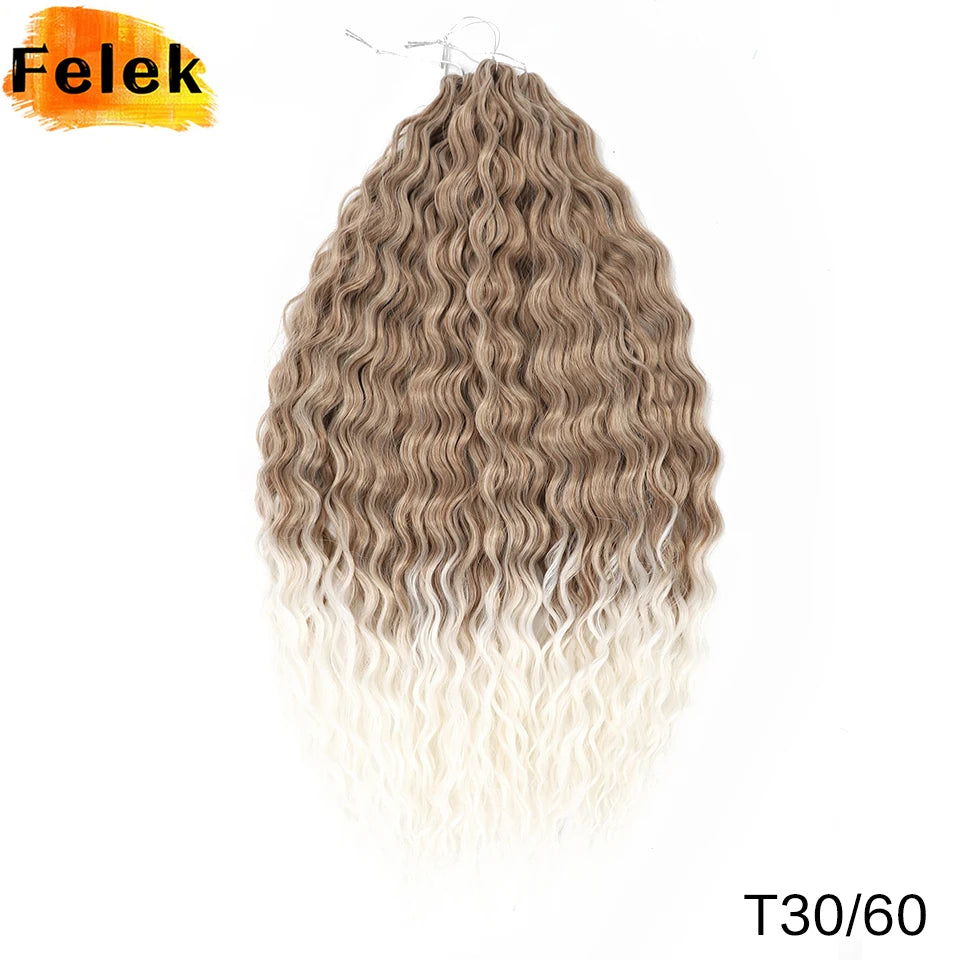 3Pcs Synthetic Ariel Water Wave Twist Curl Braiding Hair