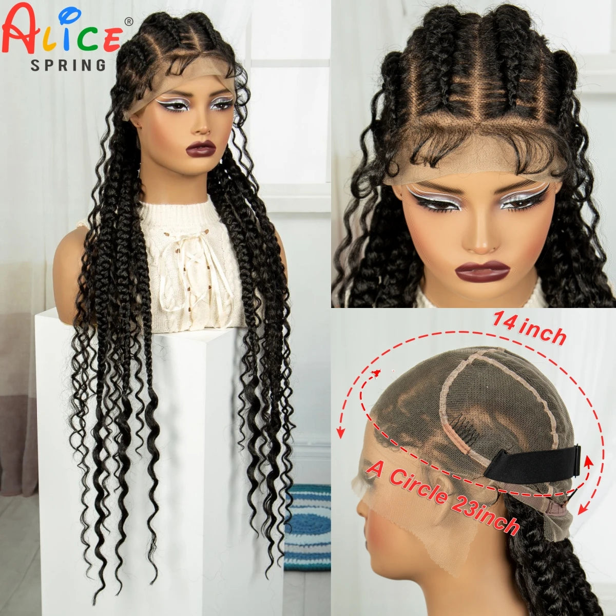 Cornrow Braided Synthetic Lace Front Wig