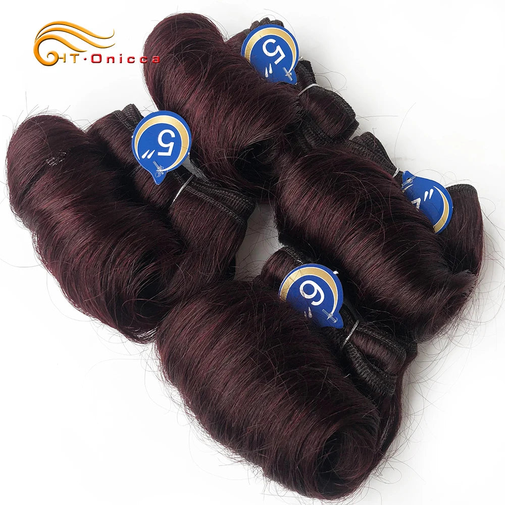 4Pc Wavy & Curly Malaysian Human Hair Weave Bundles