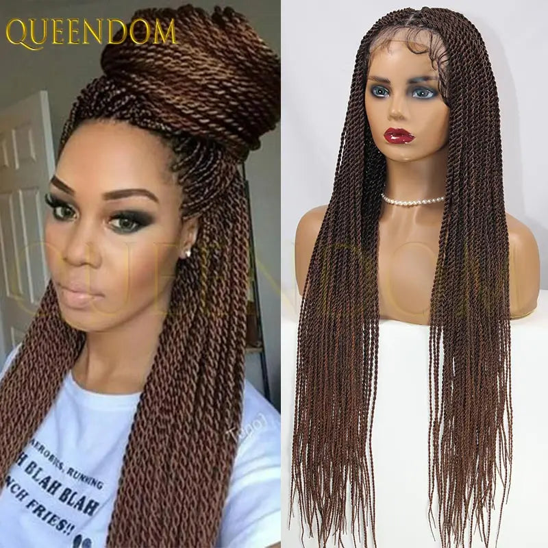 Senegalese Synthetic Twist Box Braided Lace Front Wig