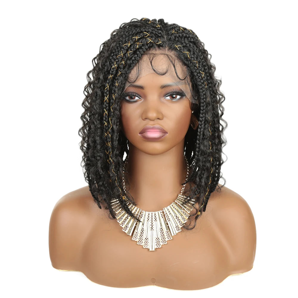 12" Synthetic Knotless Box Braided Lace Front Wig