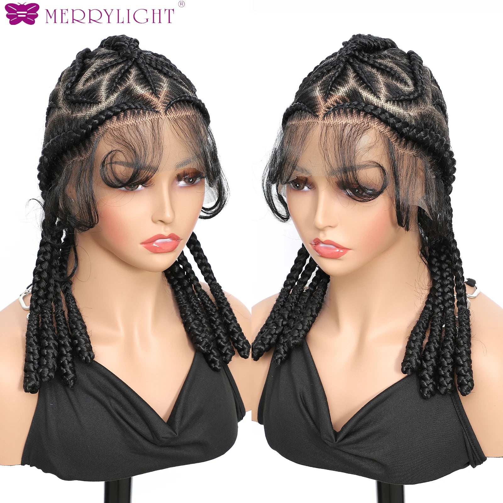 Cornrow Braided Knotless Lace Front Synthetic Wig