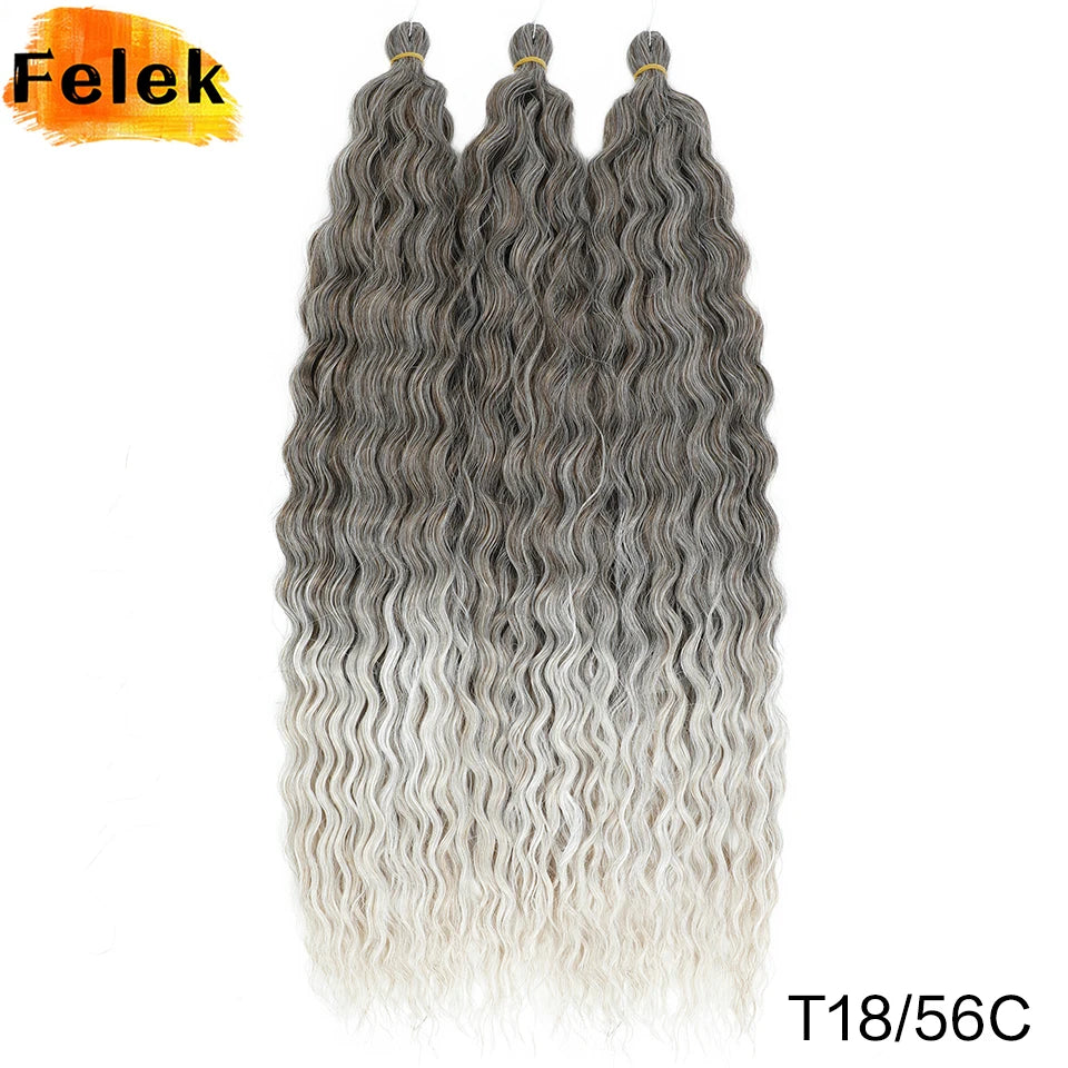 3Pcs Synthetic Ariel Water Wave Twist Curl Braiding Hair