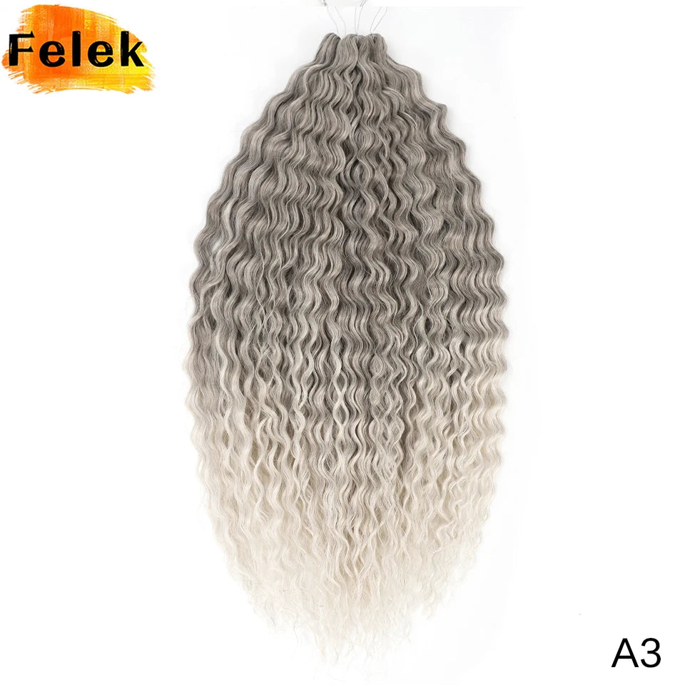 3Pcs Synthetic Ariel Water Wave Twist Curl Braiding Hair