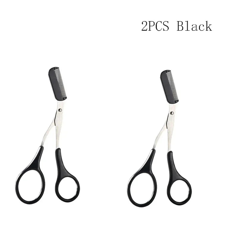 4pc Stainless Steel Eyebrow Shaping Scissors with Comb