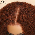 Reddish Brown Glueless Afro Kinky Curly Human Hair Wig