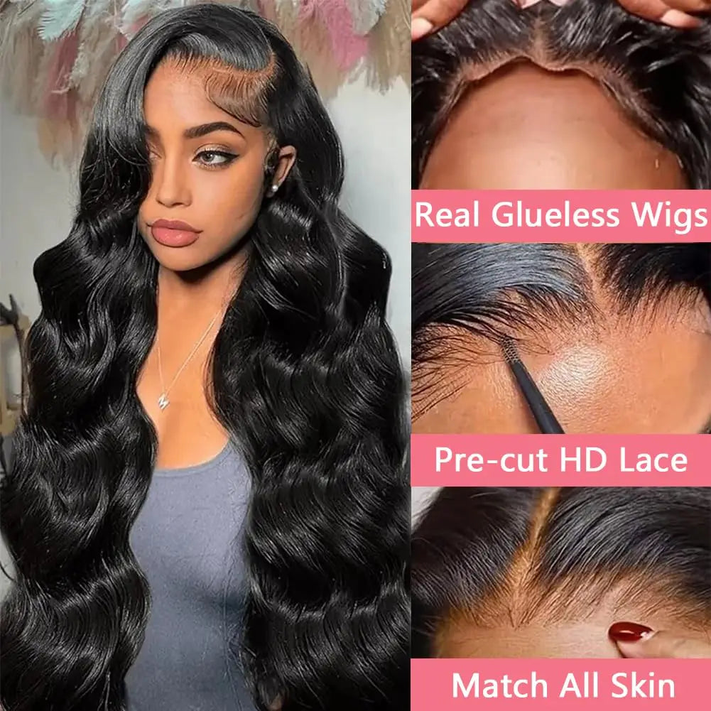 Lace Closure Human Hair Wear and Go Glueless Wig -  Frontal