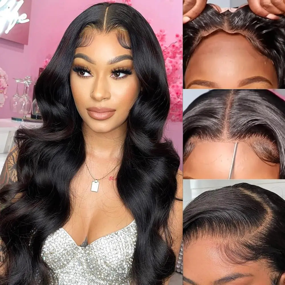 Lace Closure Human Hair Wear and Go Glueless Wig -  Frontal