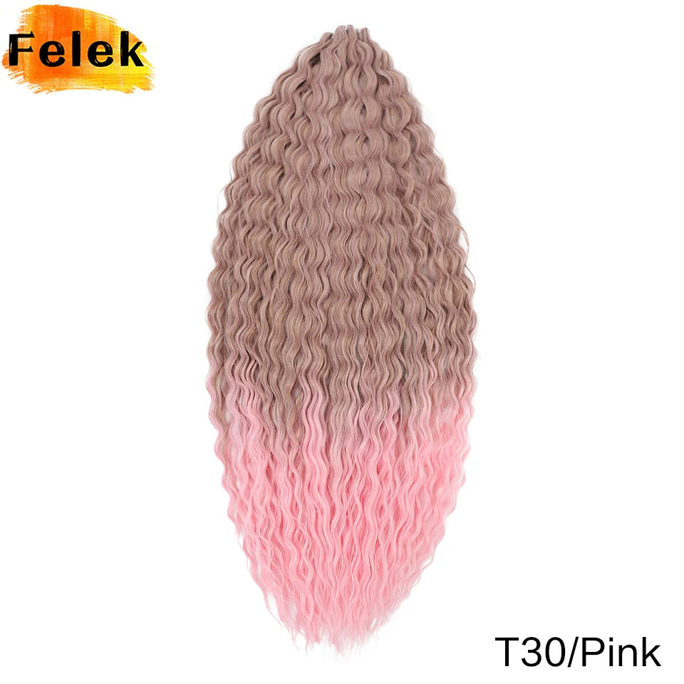 3Pcs Synthetic Ariel Water Wave Twist Curl Braiding Hair