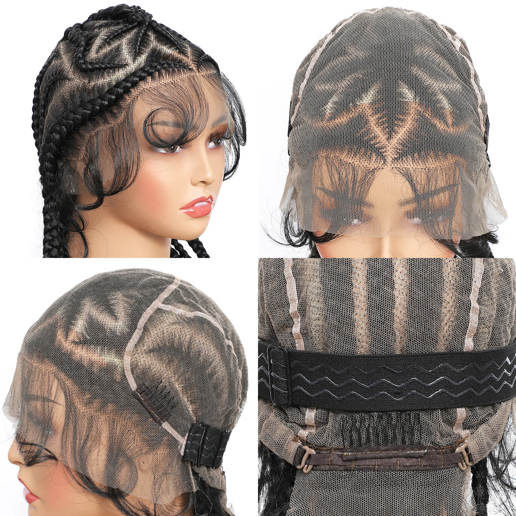 Cornrow Braided Knotless Lace Front Synthetic Wig