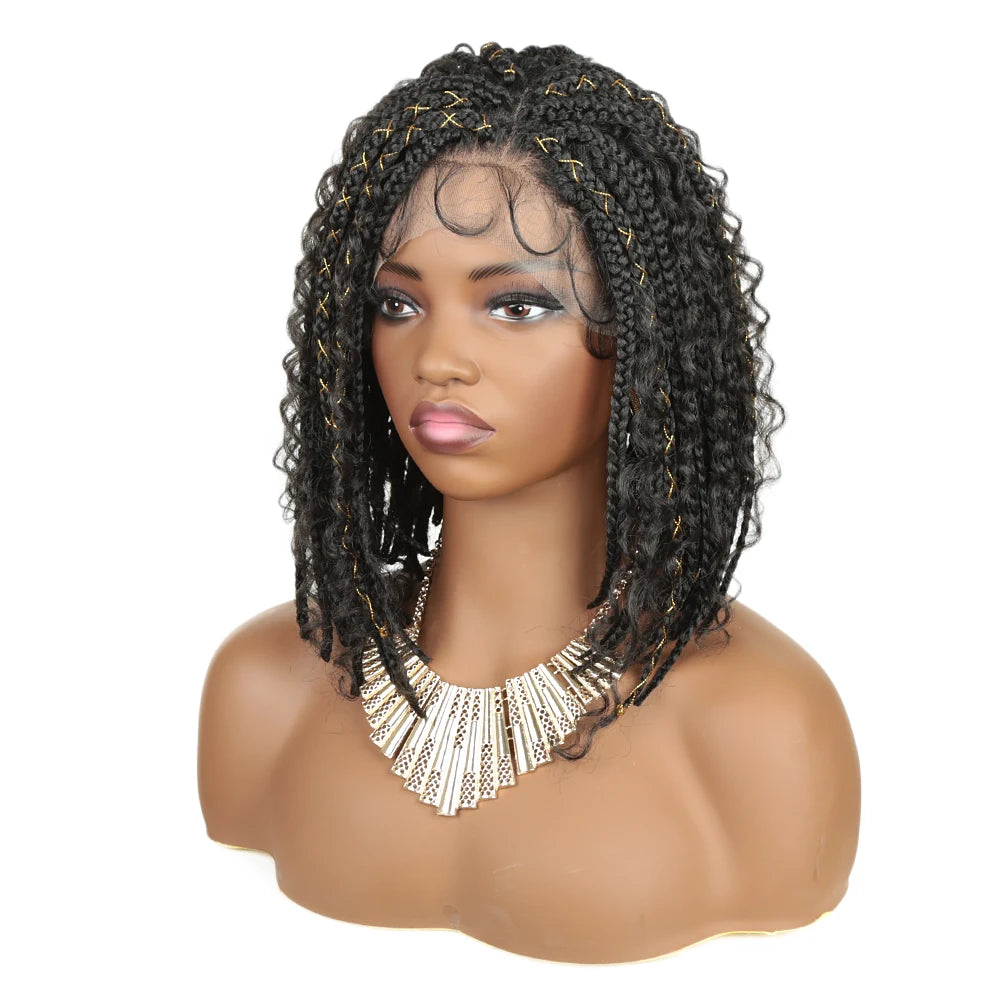 12" Synthetic Knotless Box Braided Lace Front Wig