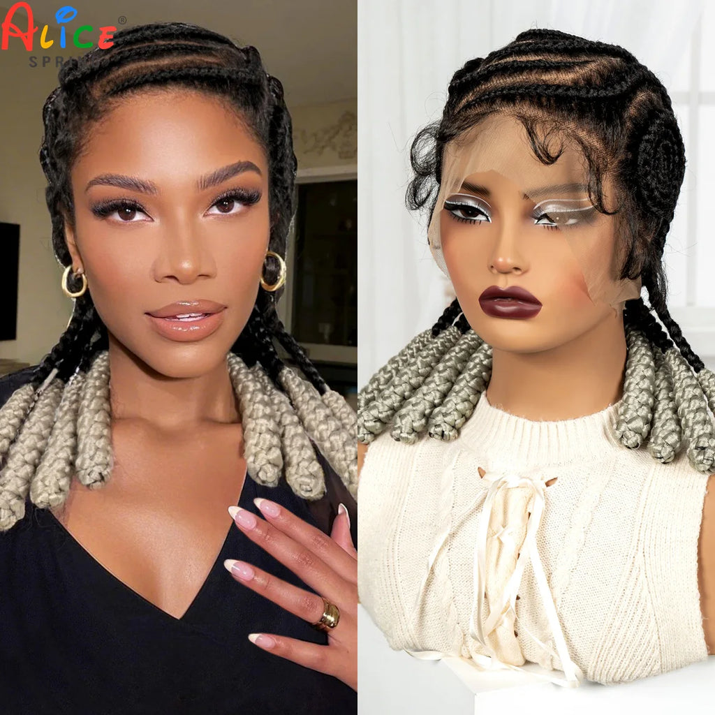 Cornrow Braided Synthetic Lace Front Wig