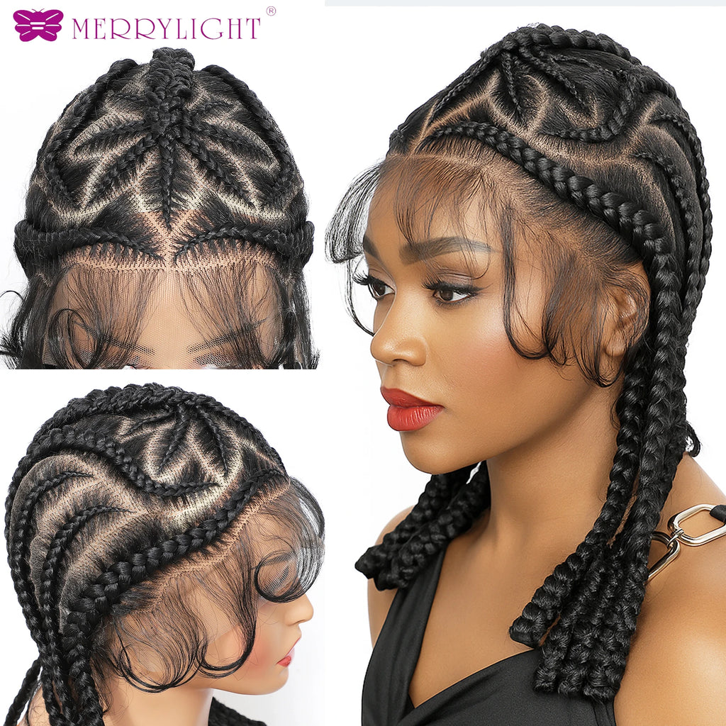 Cornrow Braided Knotless Lace Front Synthetic Wig