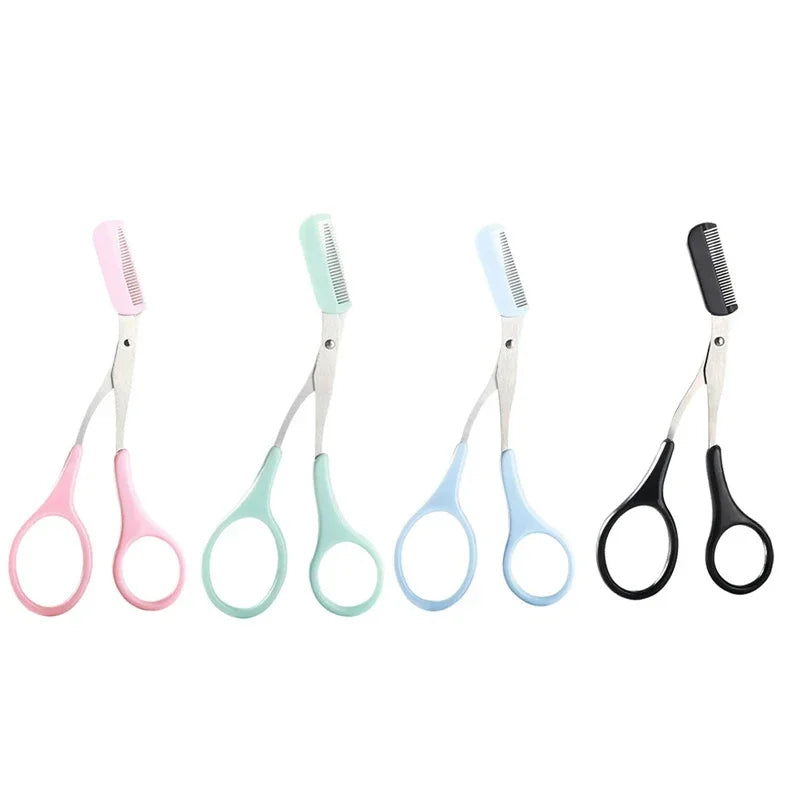 4pc Stainless Steel Eyebrow Shaping Scissors with Comb