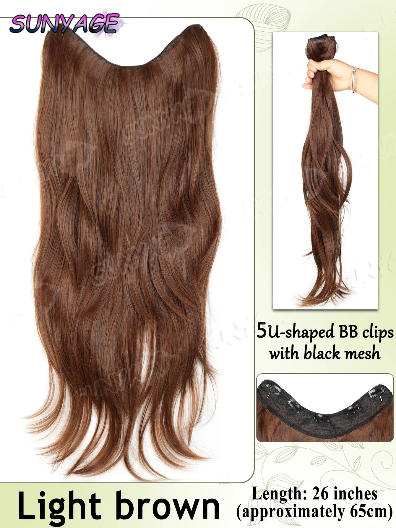 20" Synthetic Long Wavy Curly Hair Extensions