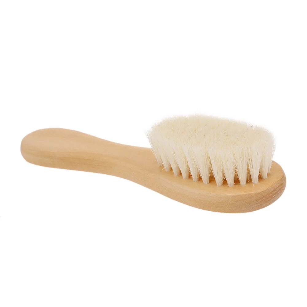 Baby Wooden Hair Brush Comb - Natural Wool