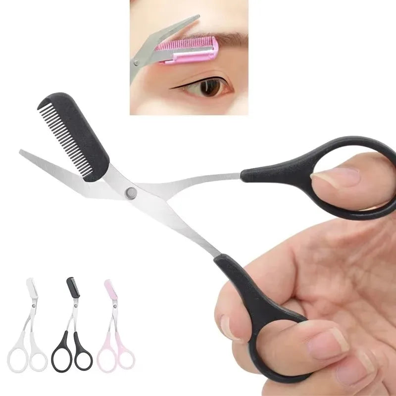4pc Stainless Steel Eyebrow Shaping Scissors with Comb