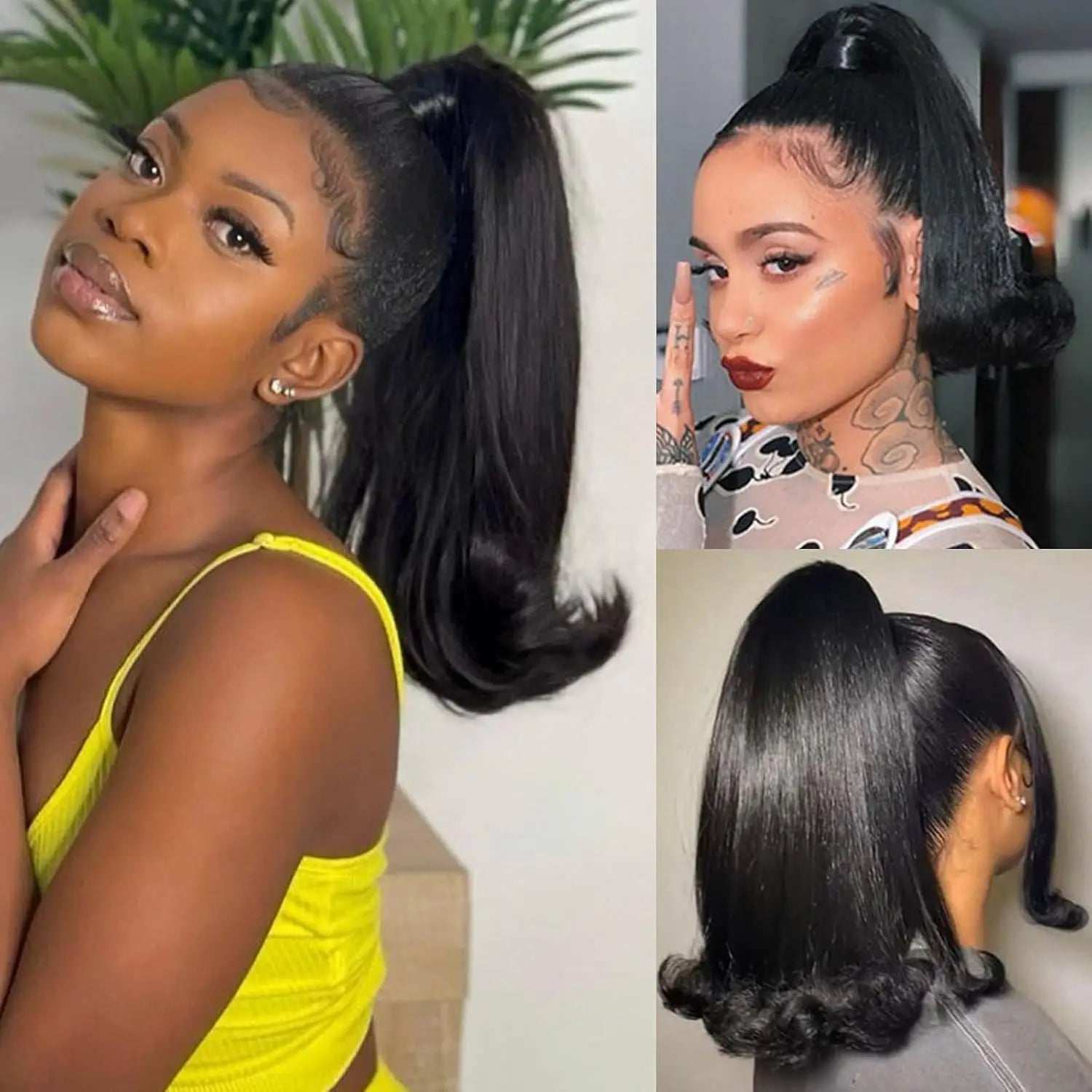 16" Synthetic Nature Drawstring Ponytail - Yaki Straight Hair Extensions