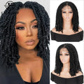 Honey Blonde Short Braided Full Lace Synthetic Wig - Spring Twist Double Lace With Baby Hair