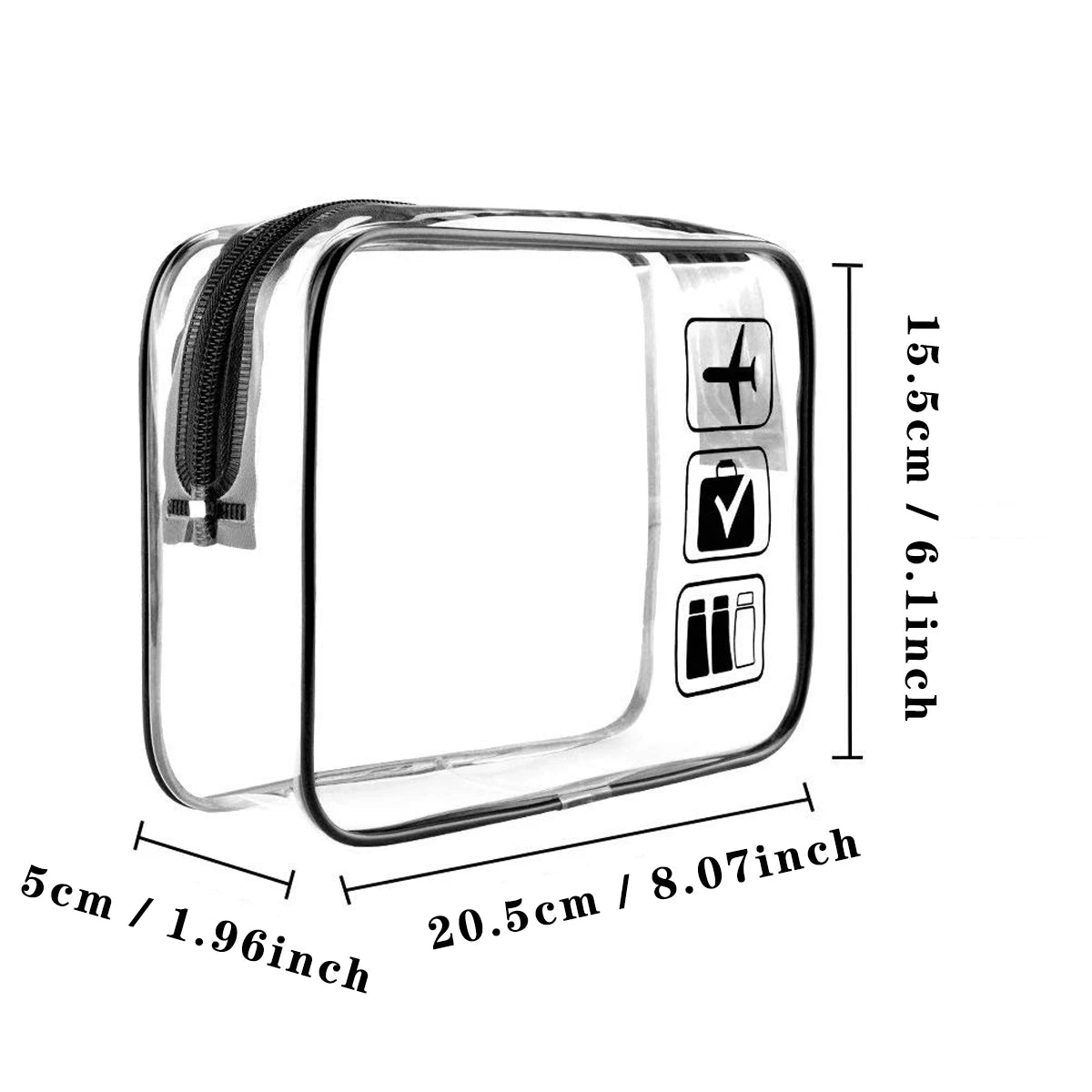 YANZAI Clear Waterproof Zipper Organizer Travel Bag