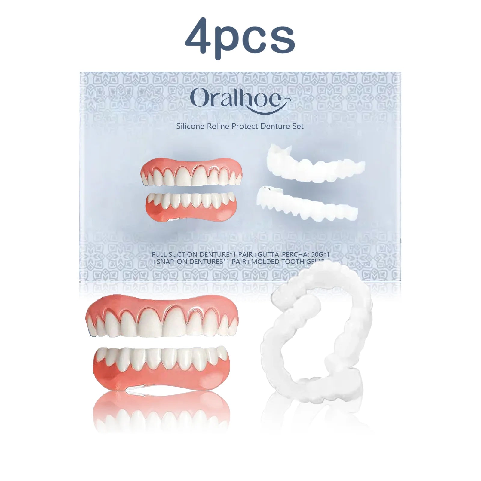 Oralhoe Silicone Adjustable False Teeth Denture Kit
