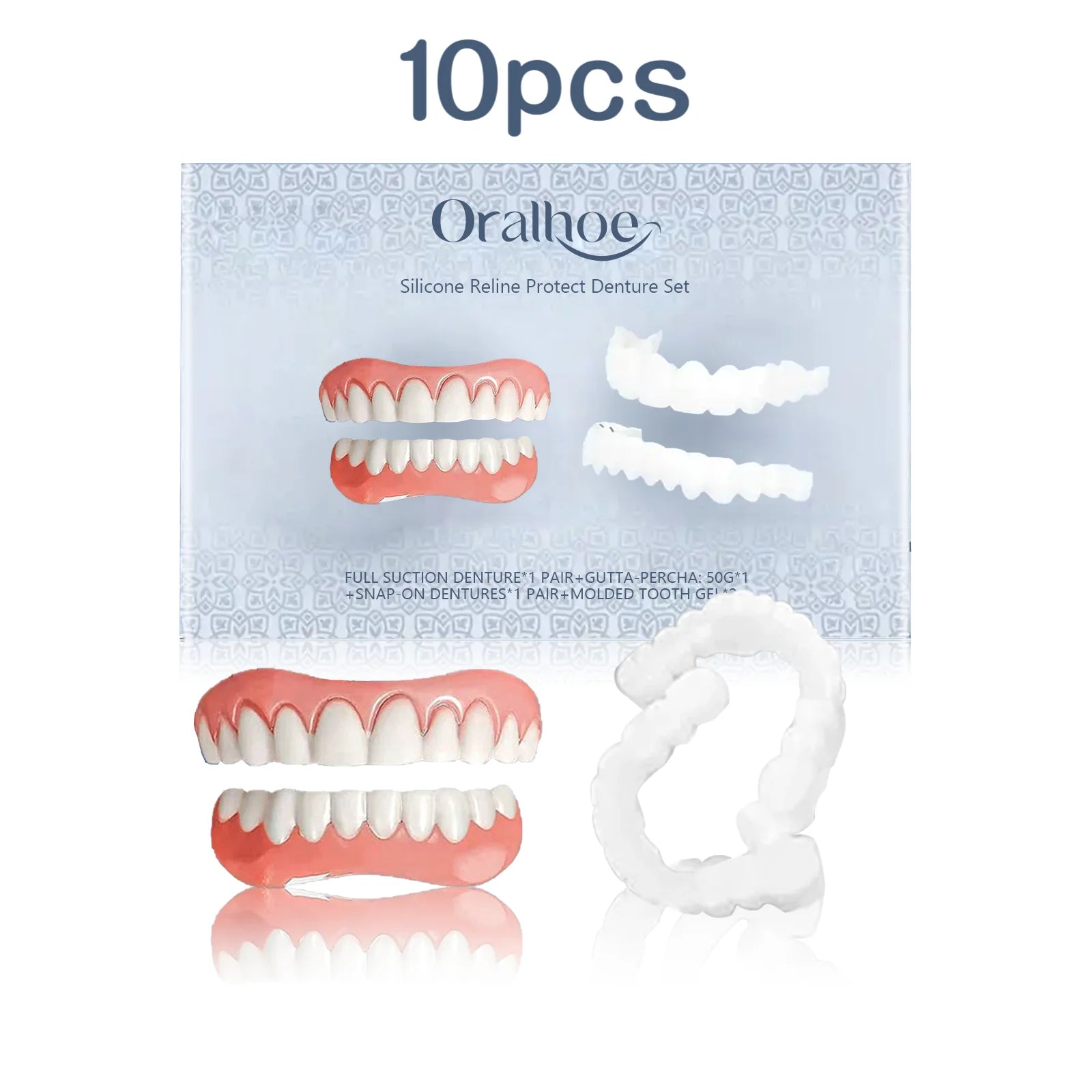Oralhoe Silicone Adjustable False Teeth Denture Kit