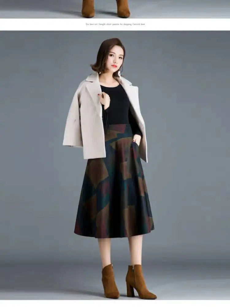 Women's A- line Winter Skirt