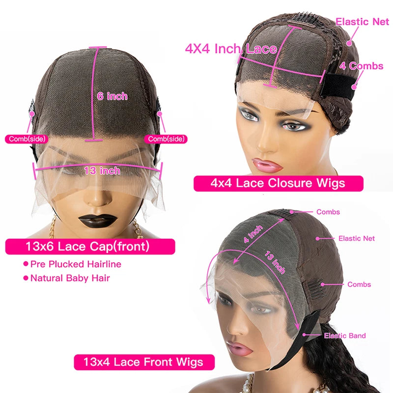 Short Straight Bob Human Hair Lace Front Glueless Wig - 13x4