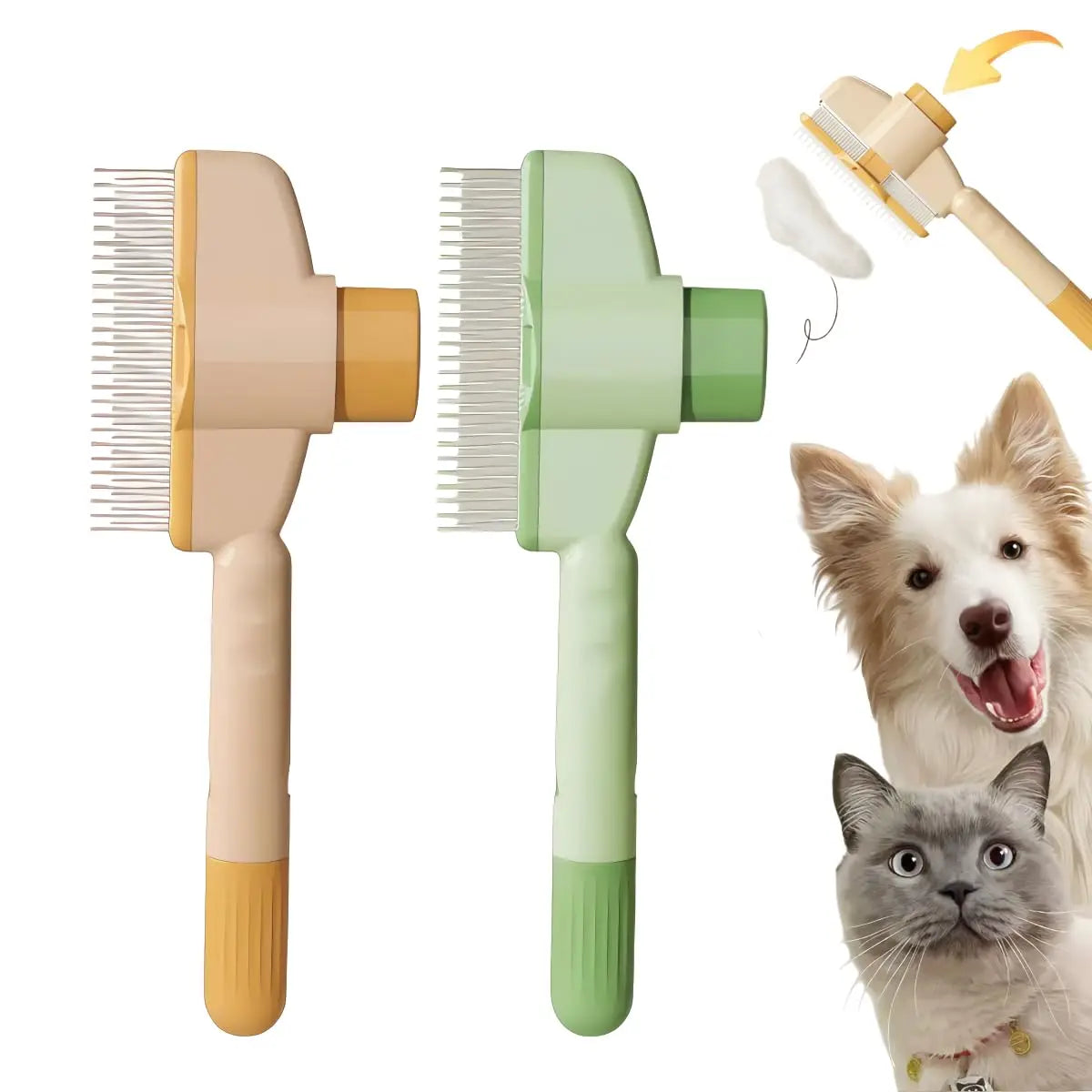 Pet Comb for Dogs and Cats, Long and Short Stainless Steel Metal Teeth