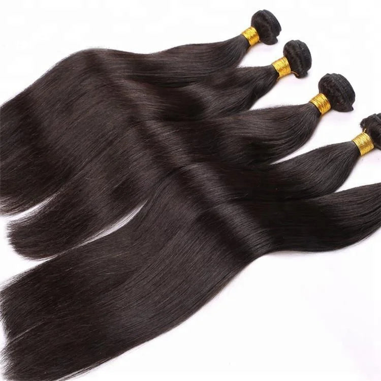Human Hair Weave Bundles - Silky Straight Natural Color Hair Bundles
