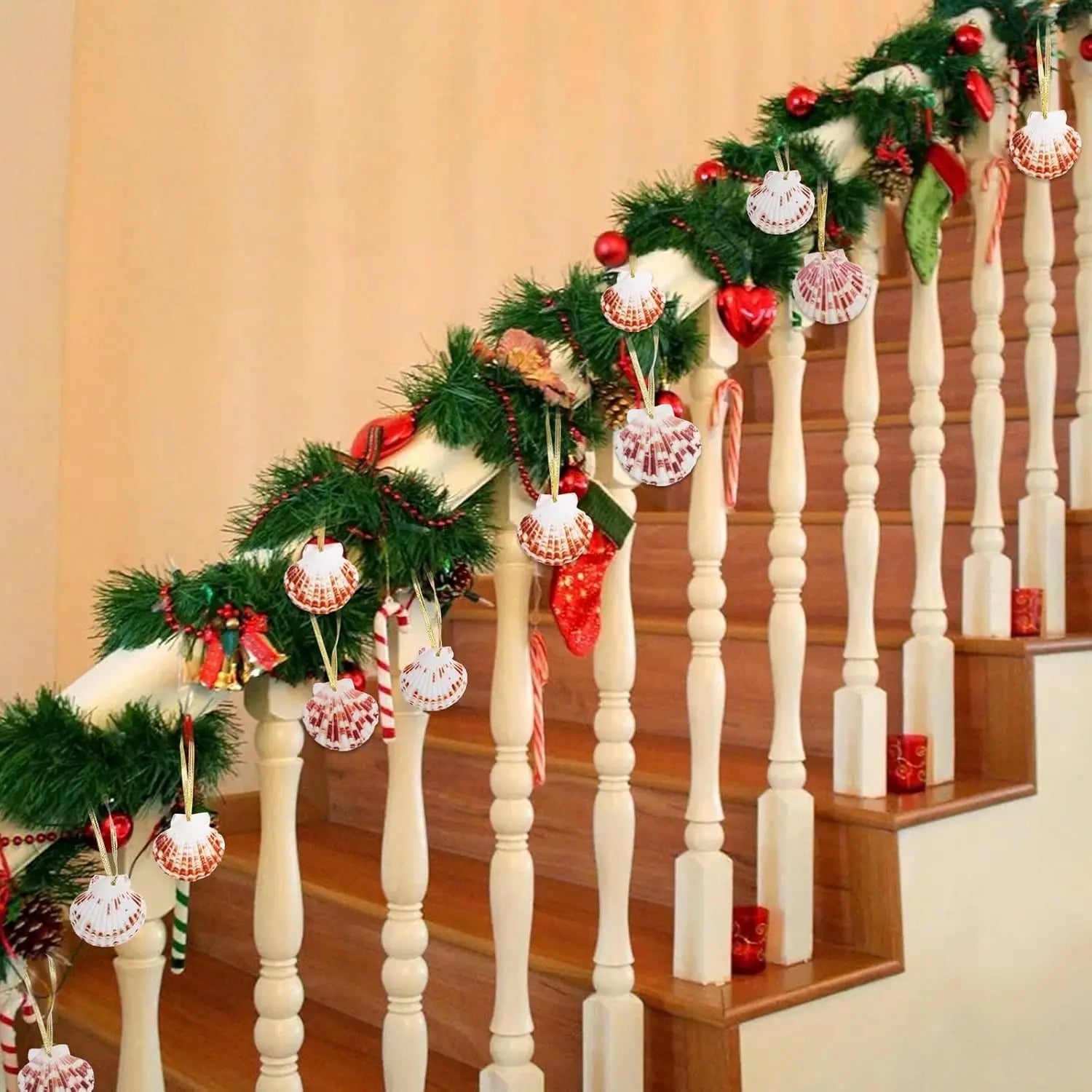 Hanging Natural Scallop Seashells for Crafting Christmas Ornaments 36pcs - 1.5-2.3 Inch