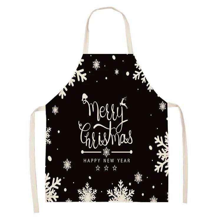 Black Gold  Elk Snowman Christmas Tree Apron