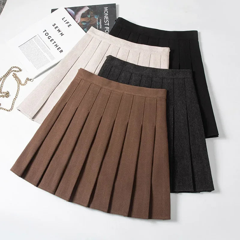 Pleated High Waisted Winter Skirt
