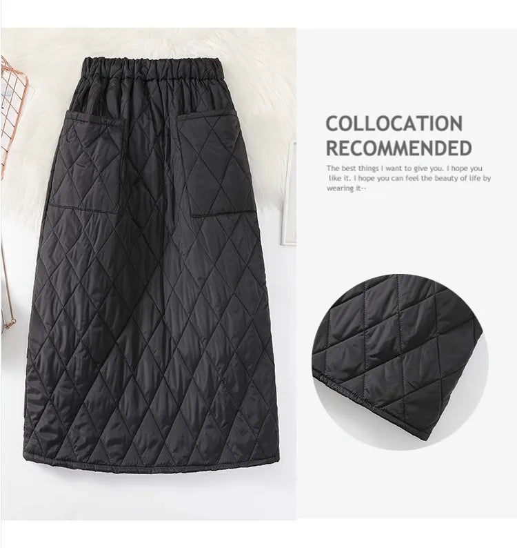 Windproof Cotton High Waist Women's A-Line Skirt