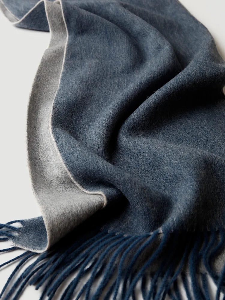 Men's Double-Sided Solid Wool Business Scarf