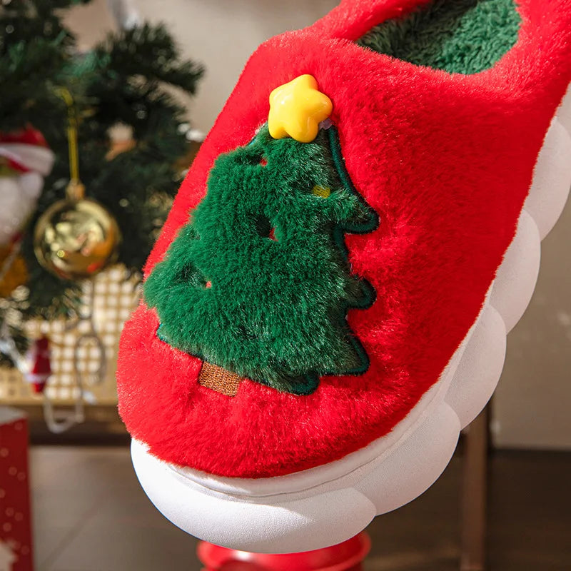 Christmas Themed Soft Cotton Plush Slippers