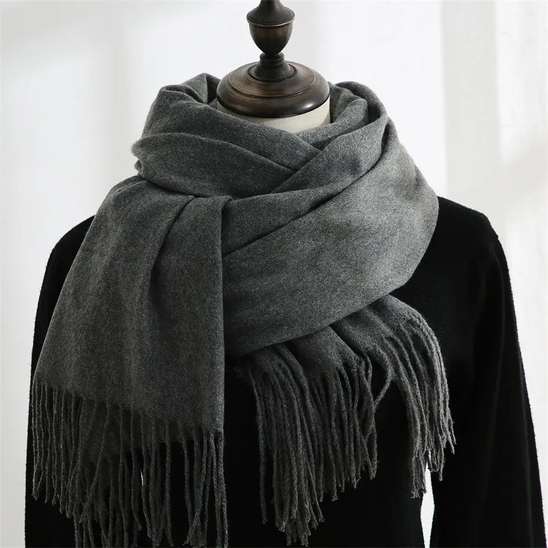 Men's Fashion Winter Scarf  With Tassel Cashmere Wrap