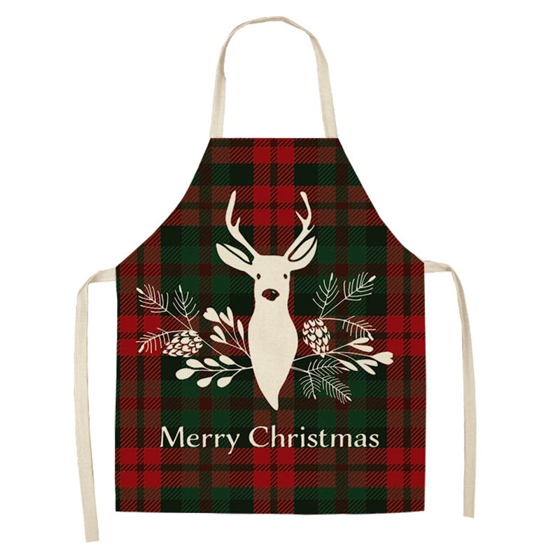 Linen Merry Christmas Apron for Home Kitchen