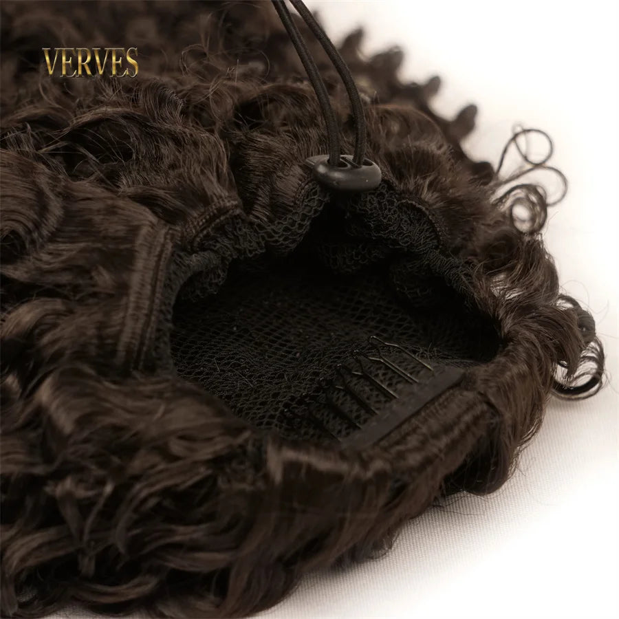 Synthetic Drawstring Puff Afro Curly 16 Inch Ponytail