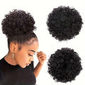 Afro Bun Short Kinky Curly Drawstring Ponytail