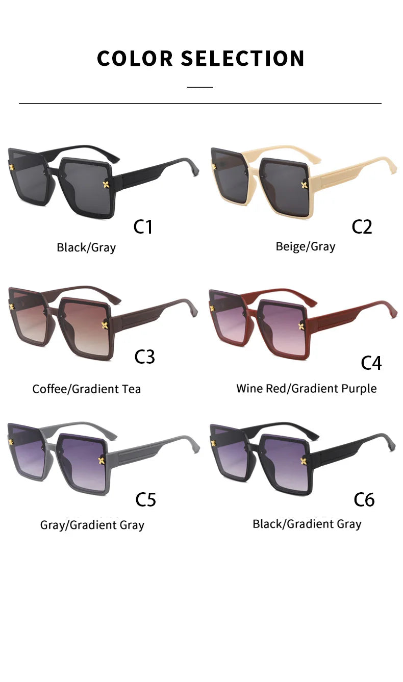 Niche Exquisite Square Sun Glasses - Protective Glasses UV400