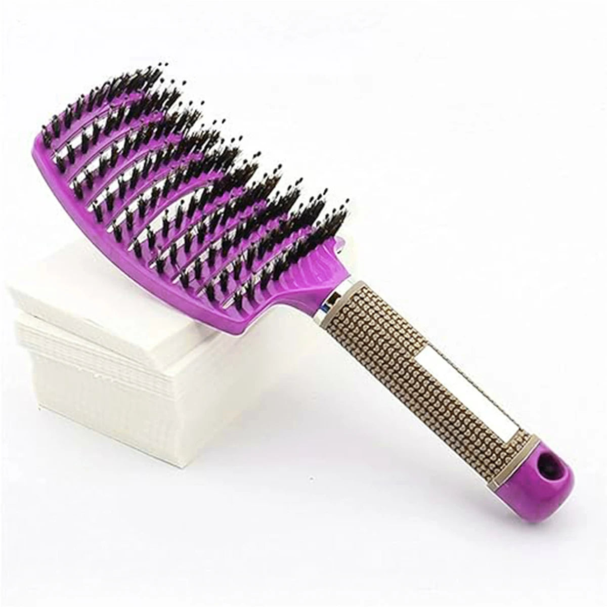 Boar Bristle Nylon Detangler Hair Brush & Scalp Massage Comb