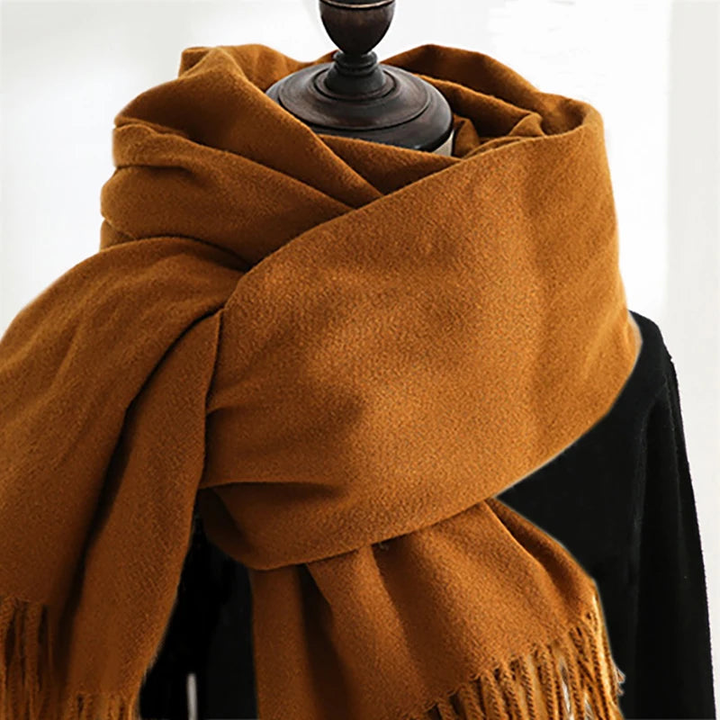 Men's Fashion Winter Scarf  With Tassel Cashmere Wrap
