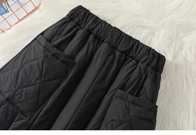 Windproof Cotton High Waist Women's A-Line Skirt