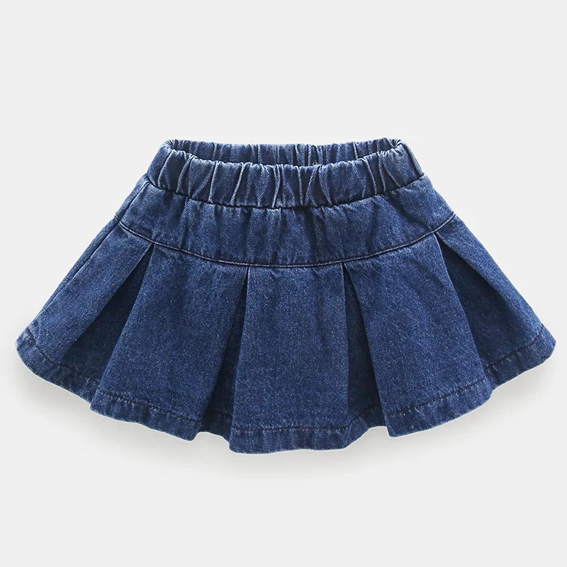 Girls New Casual Fashion Jean Skirt - Solid Color Lightweight Loose and Comfortable