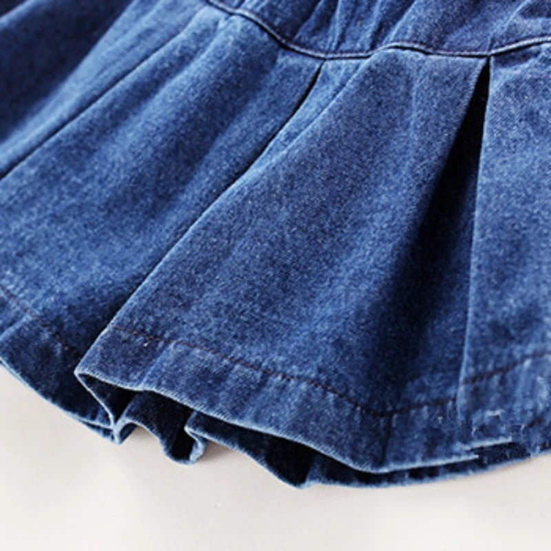 Girls New Casual Fashion Jean Skirt - Solid Color Lightweight Loose and Comfortable