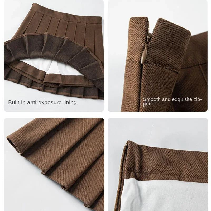 Pleated High Waisted Winter Skirt