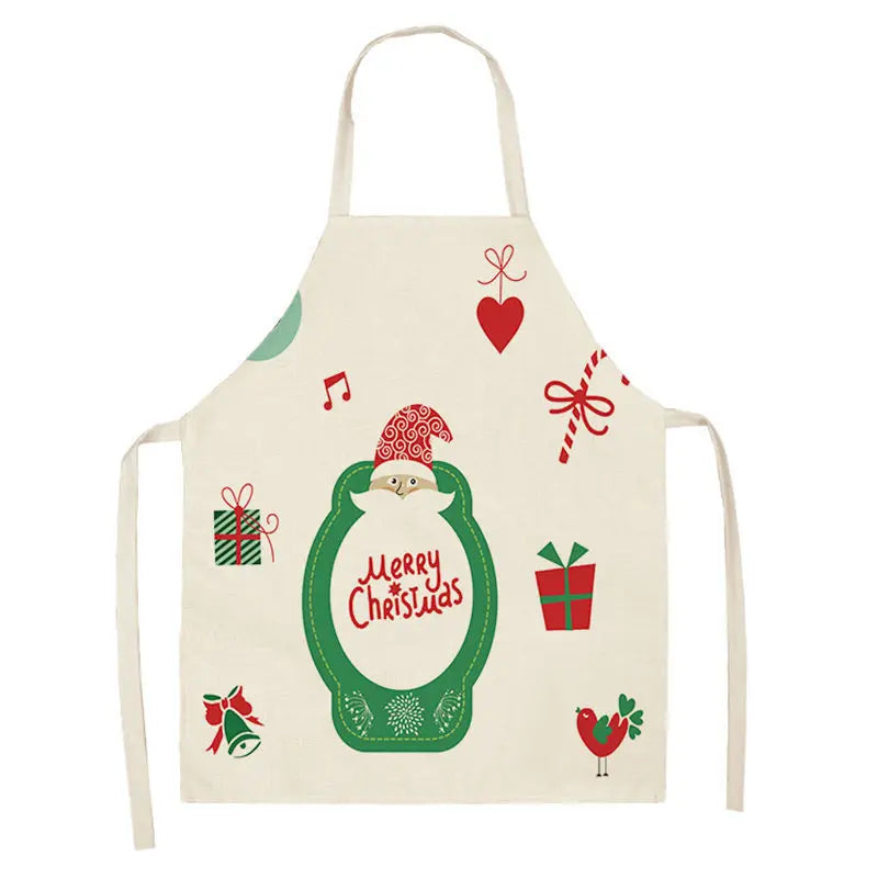 Matching Parent & Child Christmas Linen Blend Apron