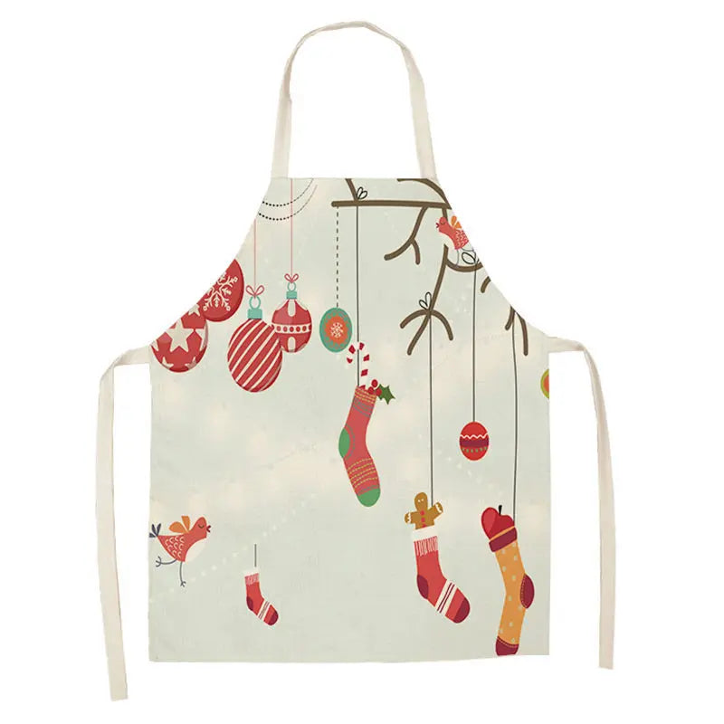 Matching Parent & Child Christmas Linen Blend Apron